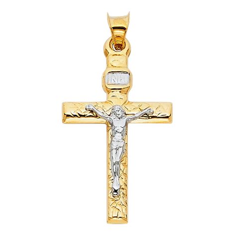 Jewels By Lux K White And Yellow Two Tone Gold Mashed Christian