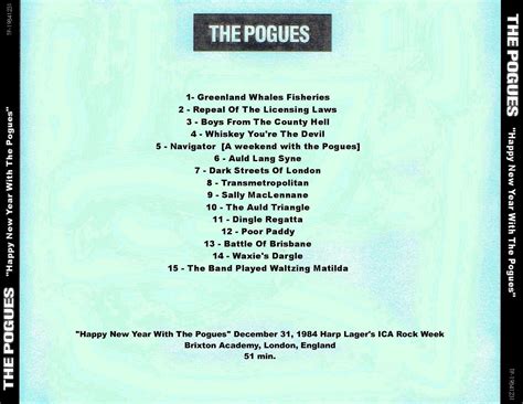 BOOTLEG - THE POGUES "Happy New Year 31-12-1984" ~ Celtic-Punk-Rock