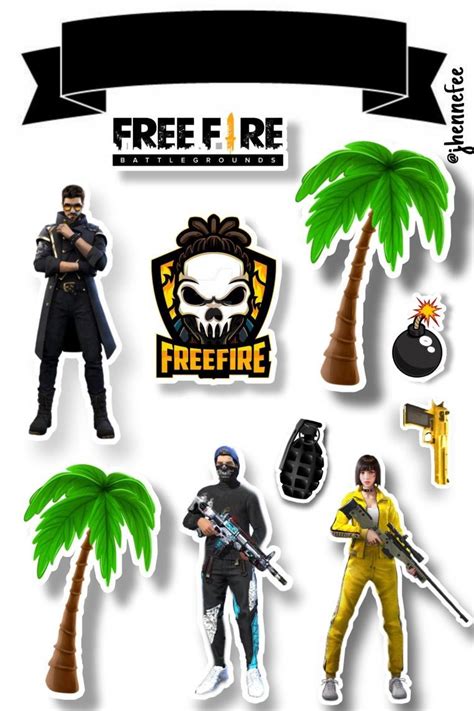 Topo De Bolo Free Fire Para Editar E Imprimir Grátis Photo Cake Topper