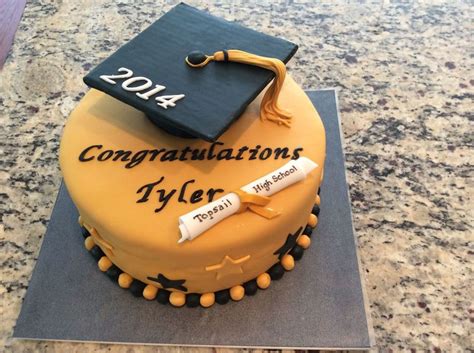 Black And Gold Graduation Cake - CakeCentral.com