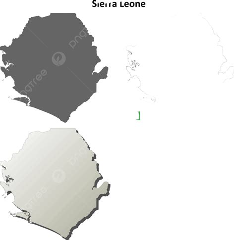 Sierra Leone Outline Map Set Atlas Shore Sierra Leone Map Vector Vector