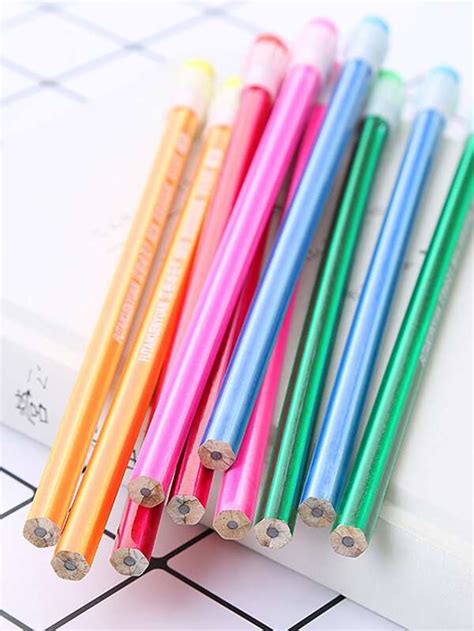 30pcs Candy Colored Pencils Simple And Cute Big Headed Hb Pencils