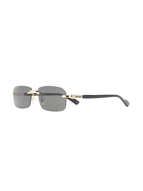 Gucci Eyewear Rimless Rectangle Frame Sunglasses Farfetch