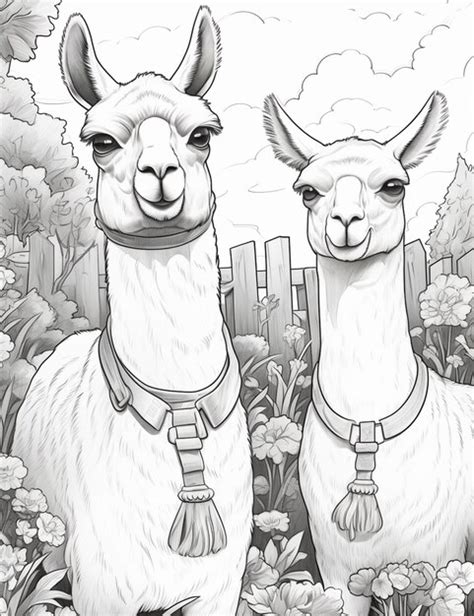 Premium Photo There Are Two Llamas Standing Next To Each Other In The