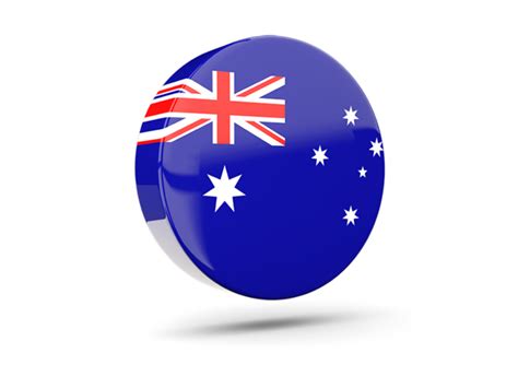 Glossy Round Icon 3d Illustration Of Flag Of Australia