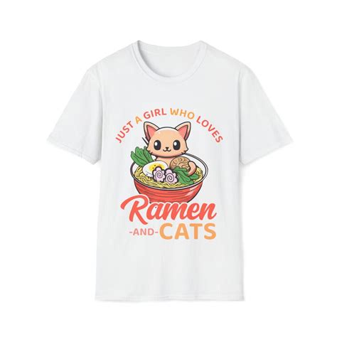 Cat Ramen T Shirt Kawaii Anime Shirt Japanese Shirt Korean Noodle Shirt