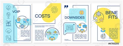 Voip Blue And Yellow Brochure Template Stock Vector 4785205 Crushpixel