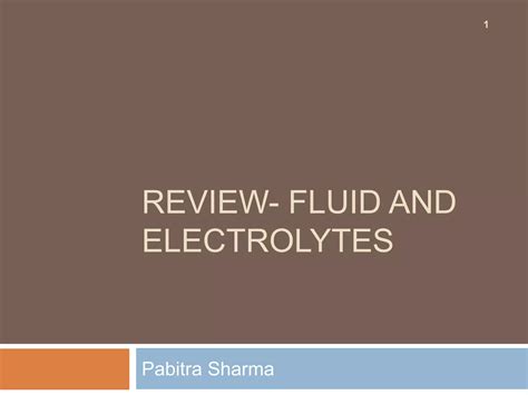 Review Fluids And Electrolytes Ppt