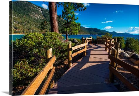 Shoreline Path At Sand Harbor State Park Lake Tahoe Nevada Wall Art Canvas Prints Framed