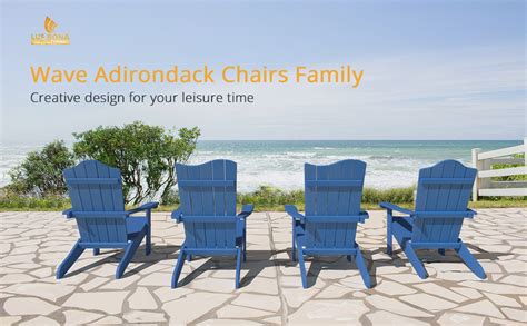 Amazon Lue Bona Adirondack Chairs Set Of Navy Blue Poly