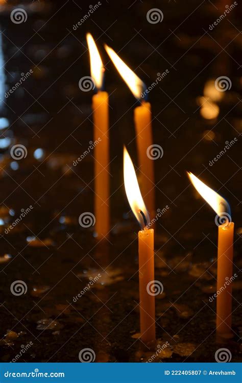 Candles Burning in a Church Stock Image - Image of candles, hope: 222405807