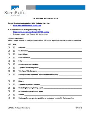 Ldp Gsa Form Fill Online Printable Fillable Blank Pdffiller