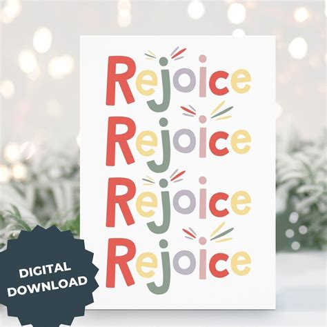 Rejoice Rejoice Printable Christmas Card Download – Laurent Collective