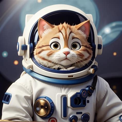 Gato Lindo Con Traje De Astronauta Foto Premium