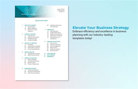 Business Plan Outline Template in Word, PDF, Google Docs - Download ...