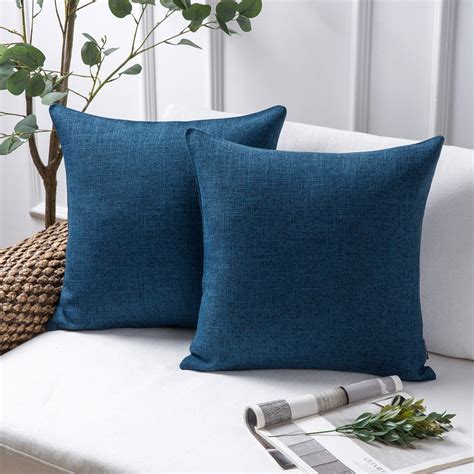 Phantoscope Textural Faux Linen Series Square Decorative Throw Pillow Cusion For Couch 18 X 18