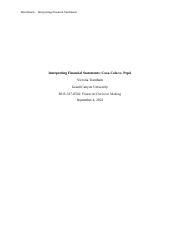 Topic 3 Benchmark Docx Benchmark Interpreting Financial Statements