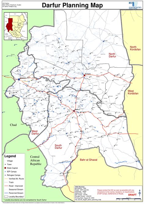 Sudan: Darfur region planning map | OCHA