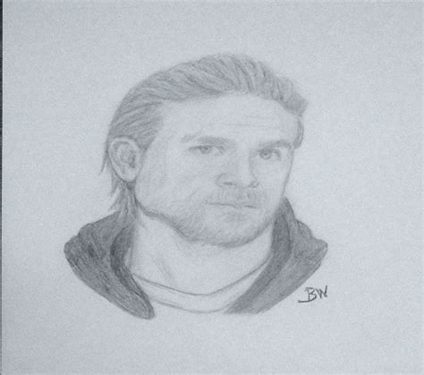 Charlie Hunnam Jax Tellersons Of Anarchy Pencil Drawing Signed By