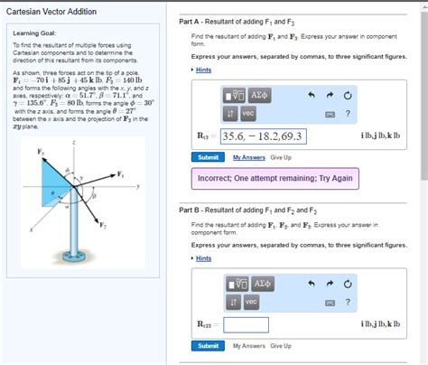 Solved Cartesian Vector Addition Part A Resutant Of Adding