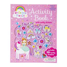 unicorn magic activity book with 50+ puffy stickers | Five Below