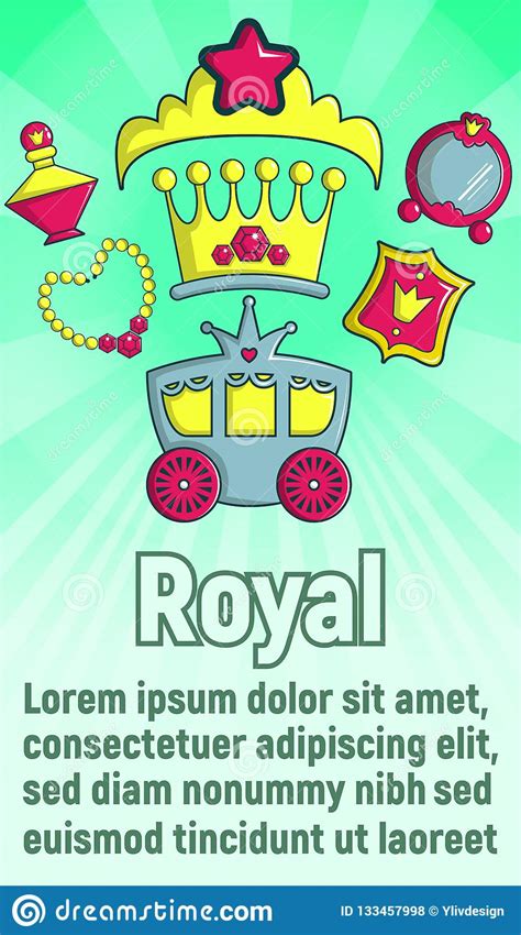 Royal Concept Banner Cartoon Style Stock Vector Illustration Of