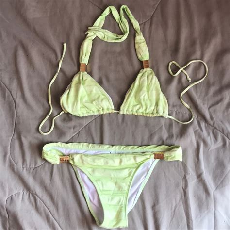 Vix Lime Green Bikini With Gold Details Gem