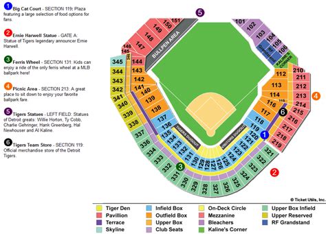 Comerica Park Seating Diagram Suites Cabinets Matttroy