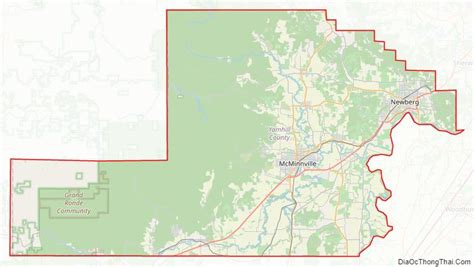 Map of Yamhill County, Oregon - Thong Thai Real