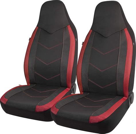 Pic Auto High Back Car Seat Covers Sports Carbon Fiber Mesh Design