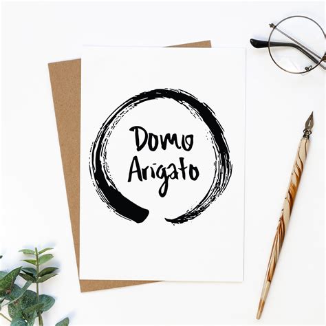 Domo Arigato Thank You Greeting Card Enso Circle Thank You Etsy