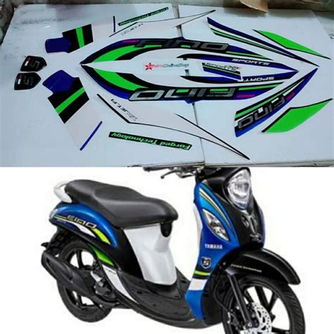 Jual Striping List Motor Fino Sporty Fi Injeksi Biru Hijau Di Lapak