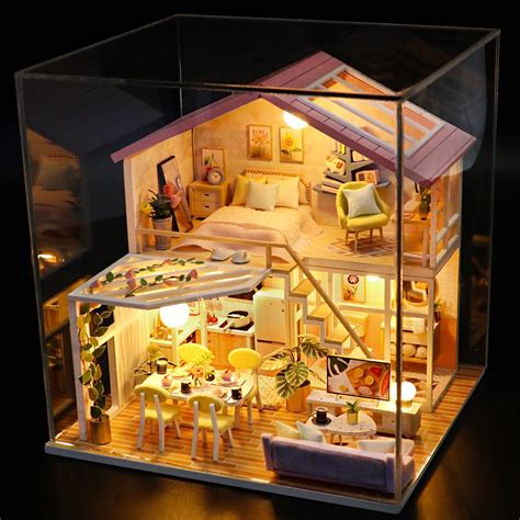 Cutebee Diy Dollhouse Tr Dockhus Miniatyr Doll House M Bler Kit Casa