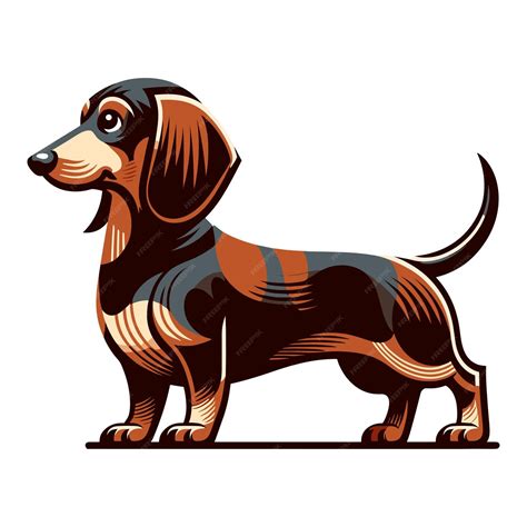 Cute Adorable Dachshund Dog Cartoon Character Vector Illustration Funny