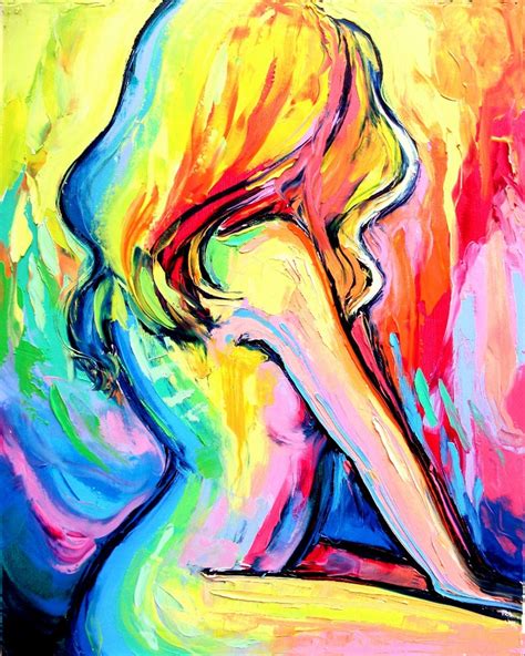 Abstract Nude Print Colorful Art By Aja Morning Glory X Etsy Canada