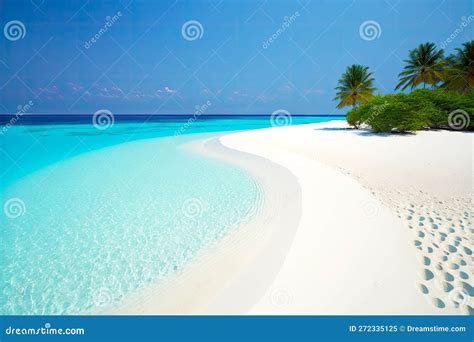 Luxury Beach in Maldives Tropical Island with Blue Sea Stock ...