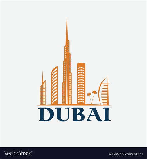 Dubai City Skyline design template Royalty Free Vector Image