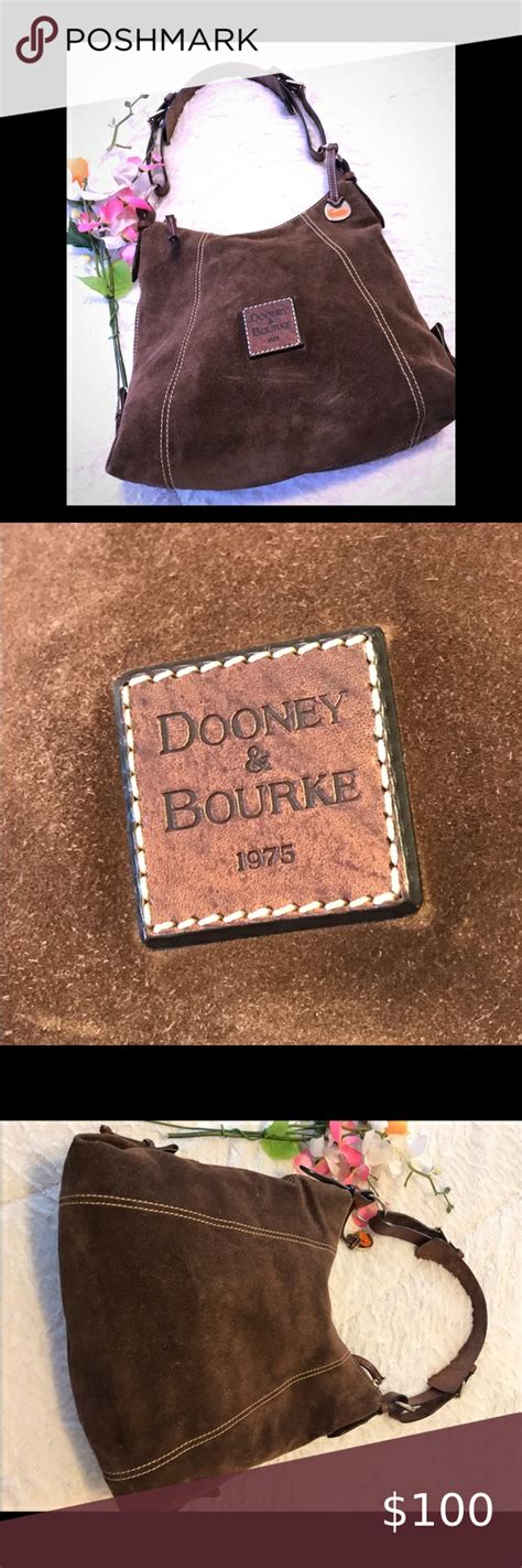 Dooney Bourke Chocolate Suede Large Shoulder Bag Authentic Dooney