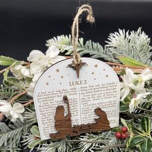 Luke 2 Bible Verse Wooden Ornament Christmas Ornament Handmade Ornament