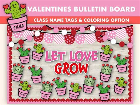 Cactus Valentines Day Bulletin Board Kit Valentines Bulletin Boards