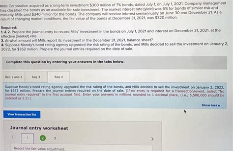 Solved Mills Corporation Acquired As A Long Term Investment Chegg