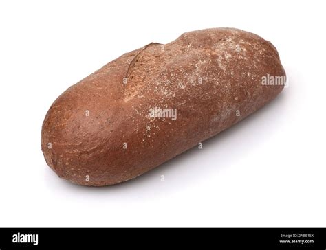 Loaf Of Fresh Baked Rye Bread Isolated On White Stock Photo Alamy