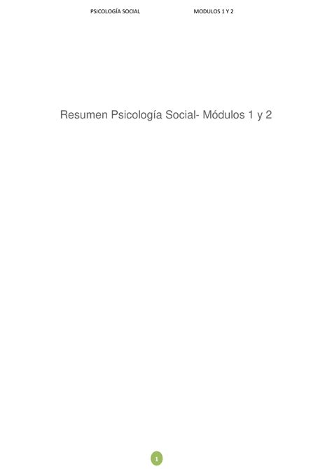 Resumen Psicologia Social Modulos Y Pdf Resumen Psicolog A Social