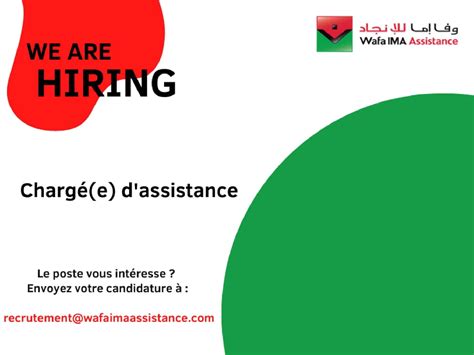 Wafa Ima Assistance Recrute Plusieurs Profils Mon Emploi