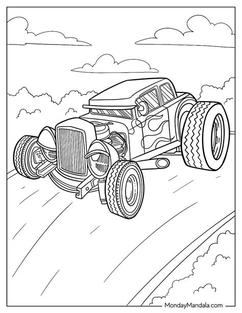 20 Hot Rod Coloring Pages (Free PDF Printables)