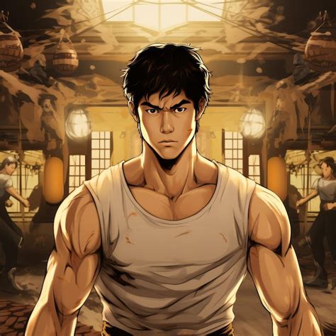 Premium Photo | The Legend Awakens AnimeStyle Young Bruce Lee's Epic ...