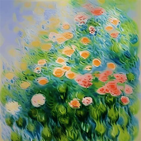 Softly Colored Impressionist Watercolor Flowers Monet · Creative Fabrica