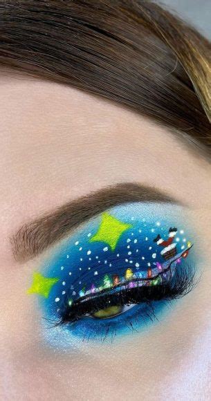 Christmas Holidays Makeup Ideas Blue Eye Shadow Christmas Vibes