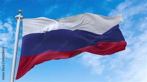 Russia Flag. 4K 3D Realistic Waving Flag with Sky Background (Perfect Loop) Stock Video | Adobe ...