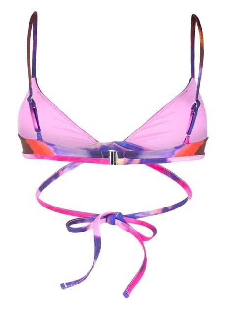 Jonathan Simkhai Watercolour Print Triangle Bikini Top In Multi Modesens